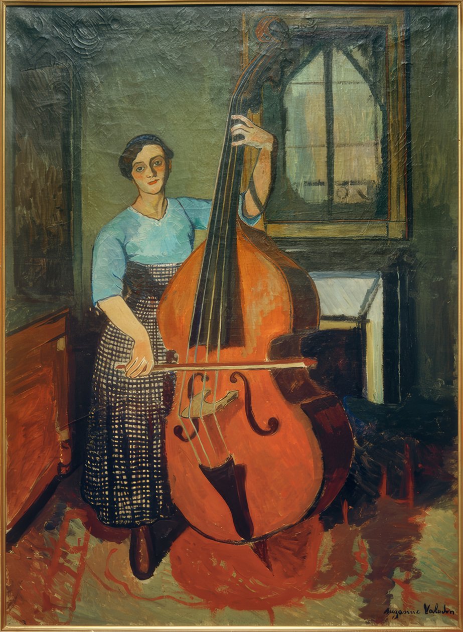 Kvinne med kontrabass av Marie Clementine (Suzanne) Valadon