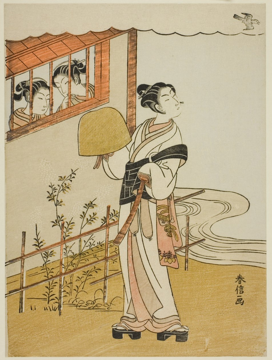 (Faksimile) Den fjerde måneden (Uzuki), fra serien "Popular Versions of Immortal Poets in Four Seasons (Fuzoku shiki kasen)" av Suzuki Harunobu