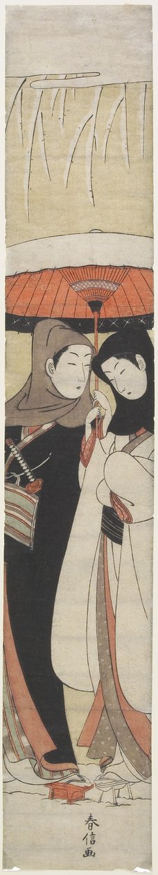 (Elskere som deler en paraply), ca. 1770 av Suzuki Harunobu