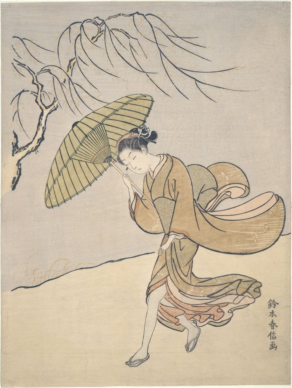 En vindfull sommerdag av Suzuki Harunobu