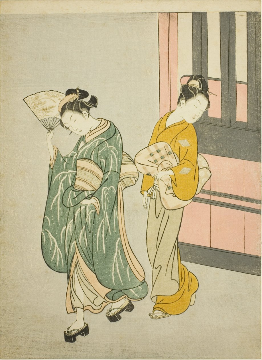 Clearing Breeze from a Fan (Ogi no seiran), fra serien "Eight Views of the Parlour (Zashiki hakkei)" av Suzuki Harunobu