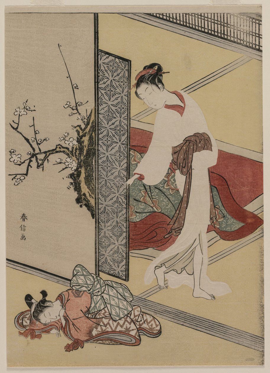 Kurtisane og sovende betjent, sent på 1760-tallet. av Suzuki Harunobu