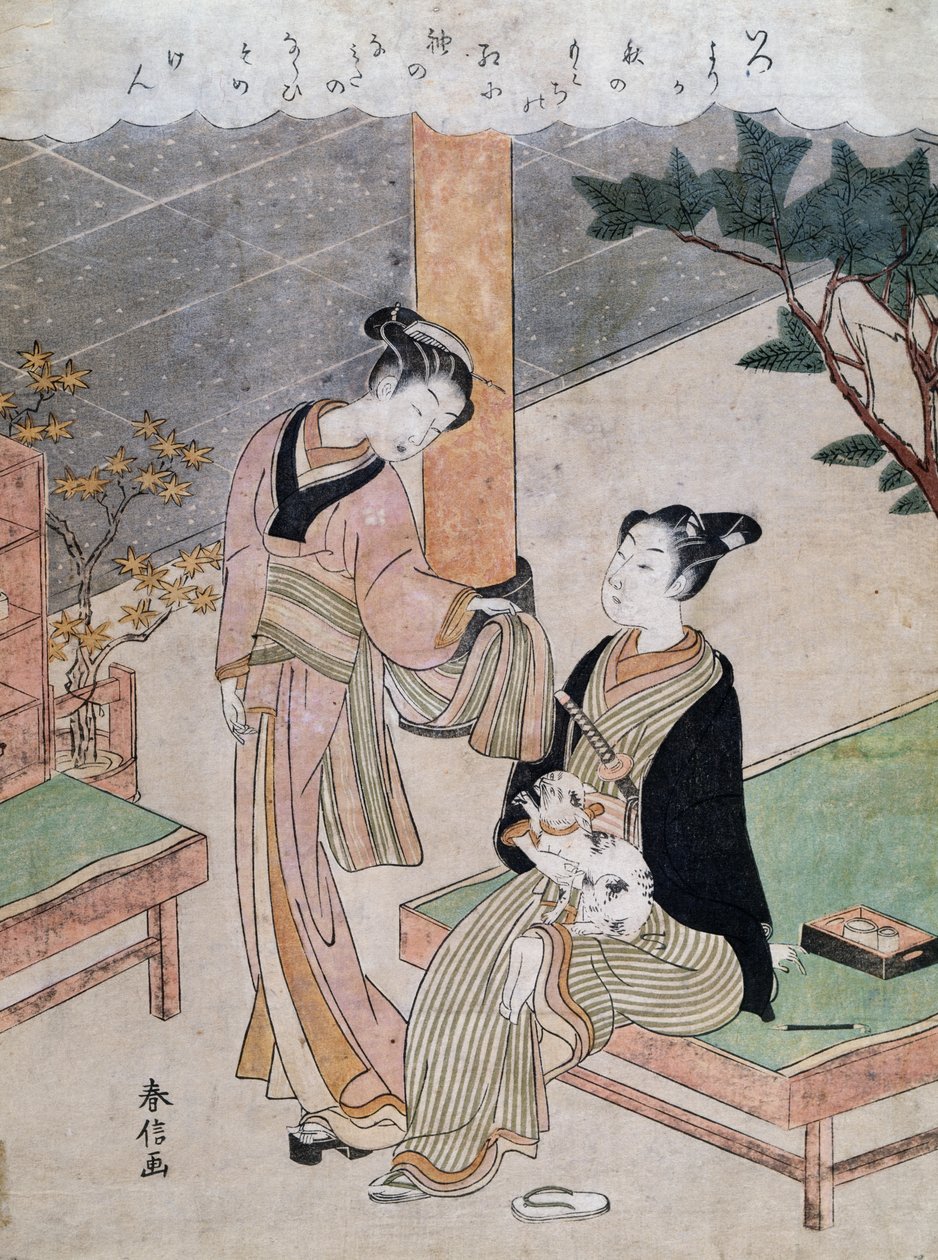 Courtesans, av Suzuki Harunobu (1725-1770), Japan av Suzuki Harunobu
