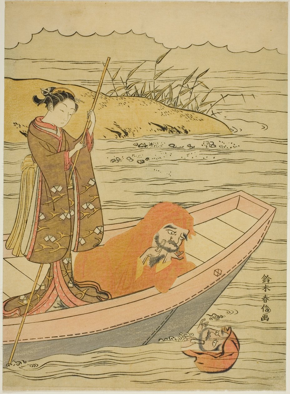 Daruma ser på speilbildet sitt av Suzuki Harunobu