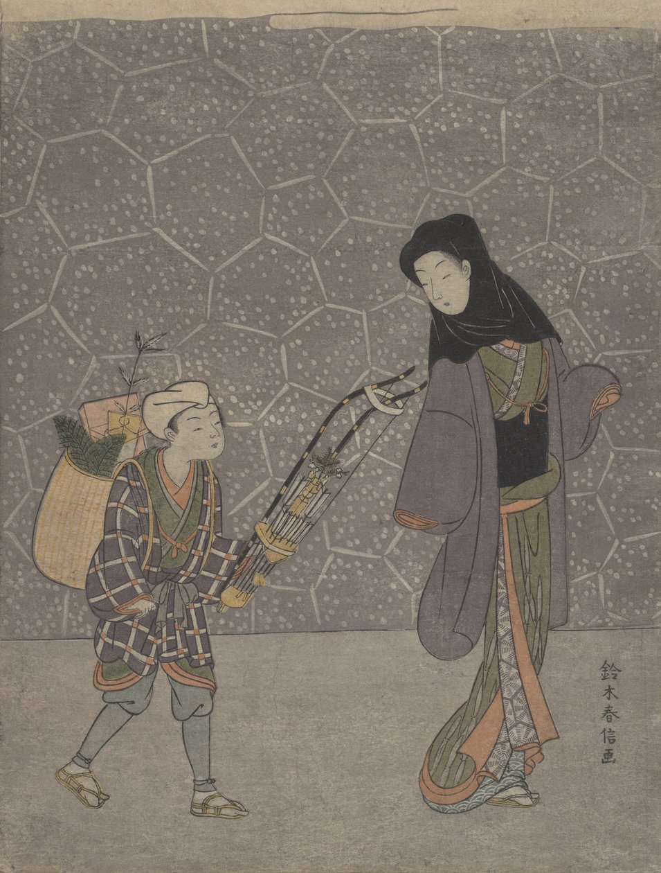 Demonknusende bue, ca. 1765., ca. 1765. av Suzuki Harunobu