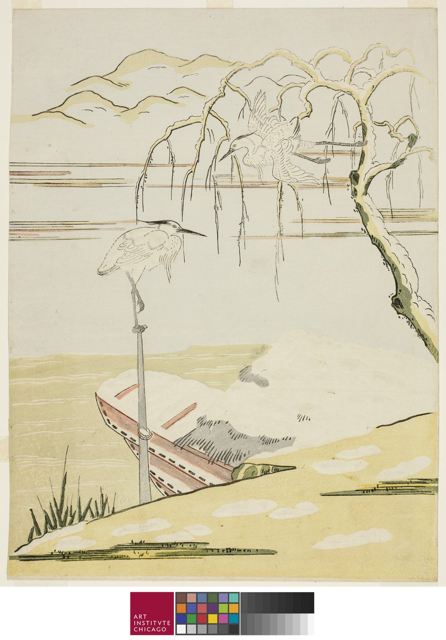 Egrets in the Snow, c.1768 av Suzuki Harunobu
