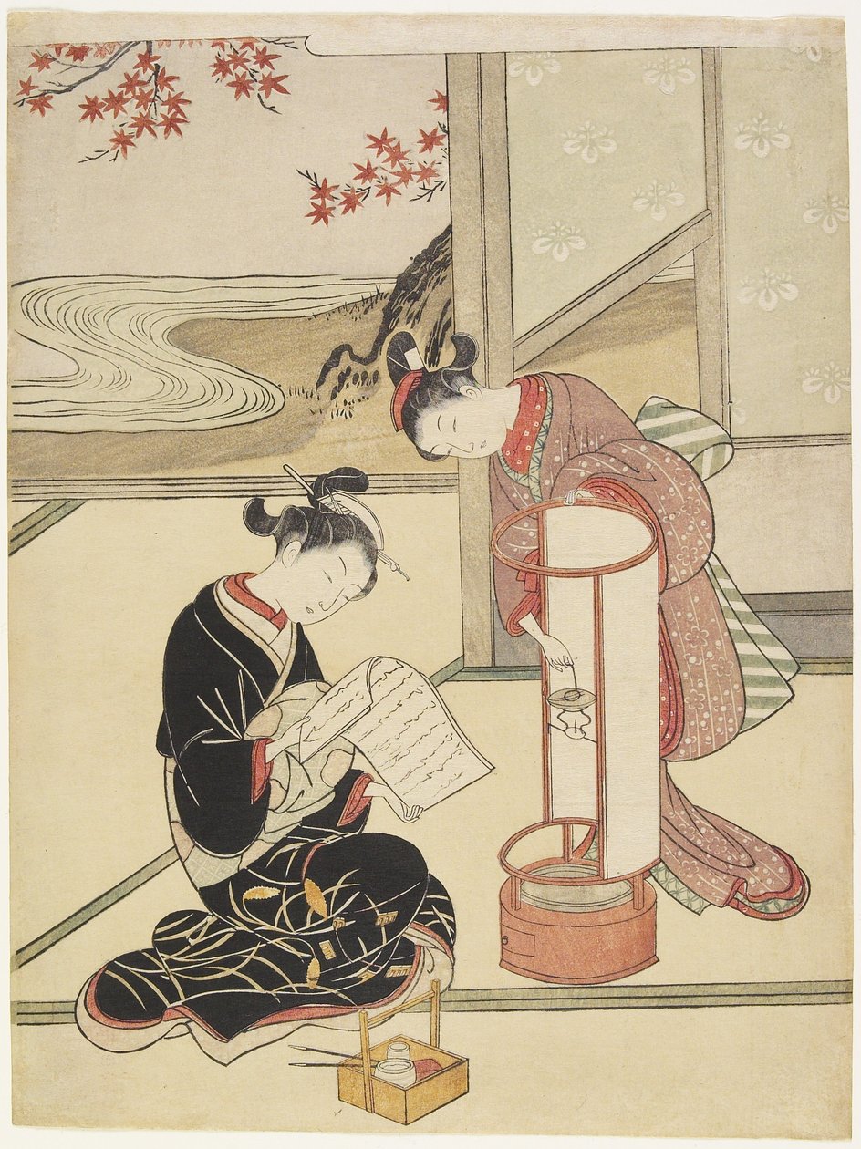 Evening Glow of the Lantern, etter 1766 av Suzuki Harunobu
