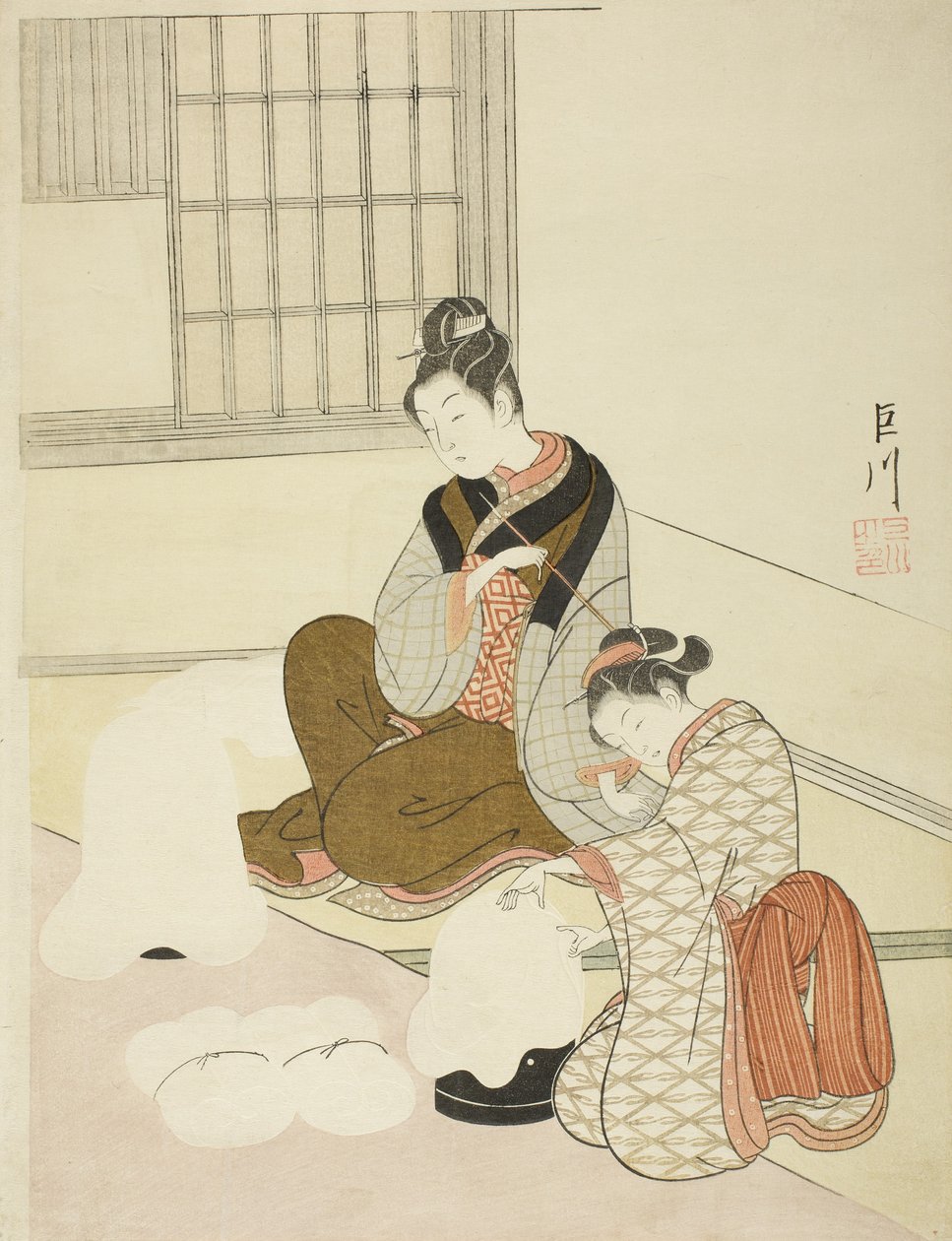 Kveldssnø på en Floss Shaper av Suzuki Harunobu