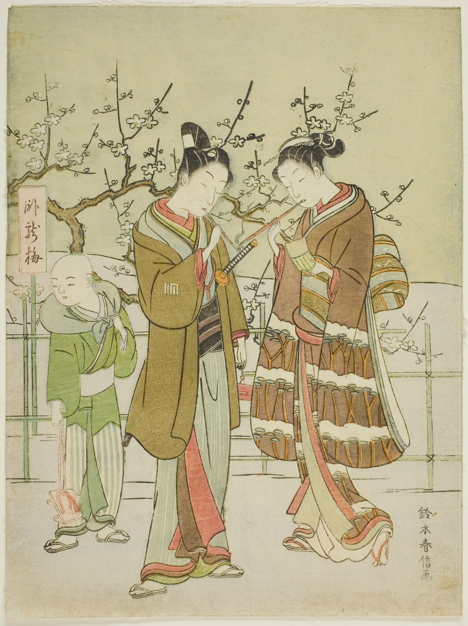 Gi et lys ved Garyubai plommetre av Suzuki Harunobu
