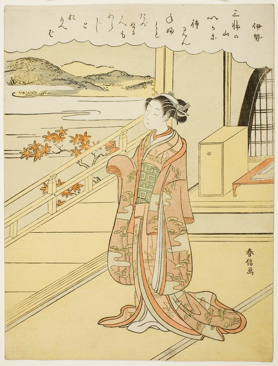Ise, fra en serie uten tittel med trettiseks udødelige poeter av Suzuki Harunobu