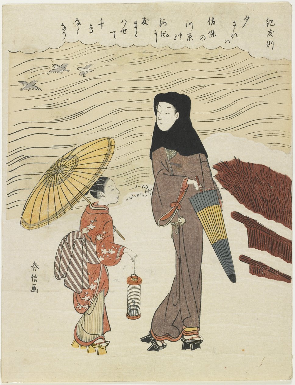 Tomonori av treet, ca. 1767 av Suzuki Harunobu