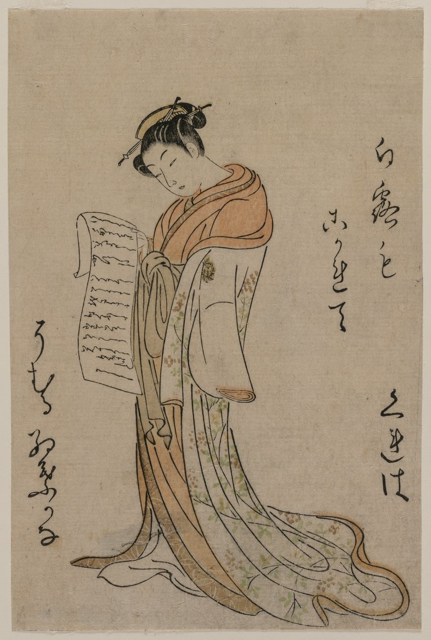 Kureha fra Gakuiseya fra Selection of Beautys from the Pleasure Quarters av Suzuki Harunobu