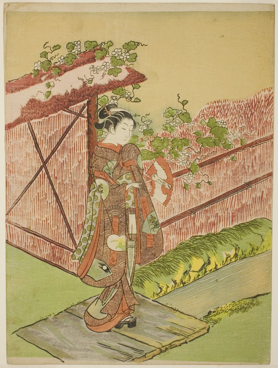 Meeting her Lover (parodi på Yugao-kapittelet i "Tale of Genji") av Suzuki Harunobu