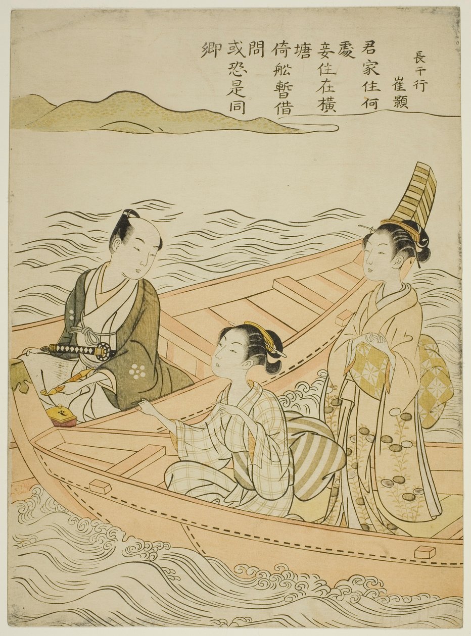 Meeting on the River (parodi på Hakurakuten) av Suzuki Harunobu