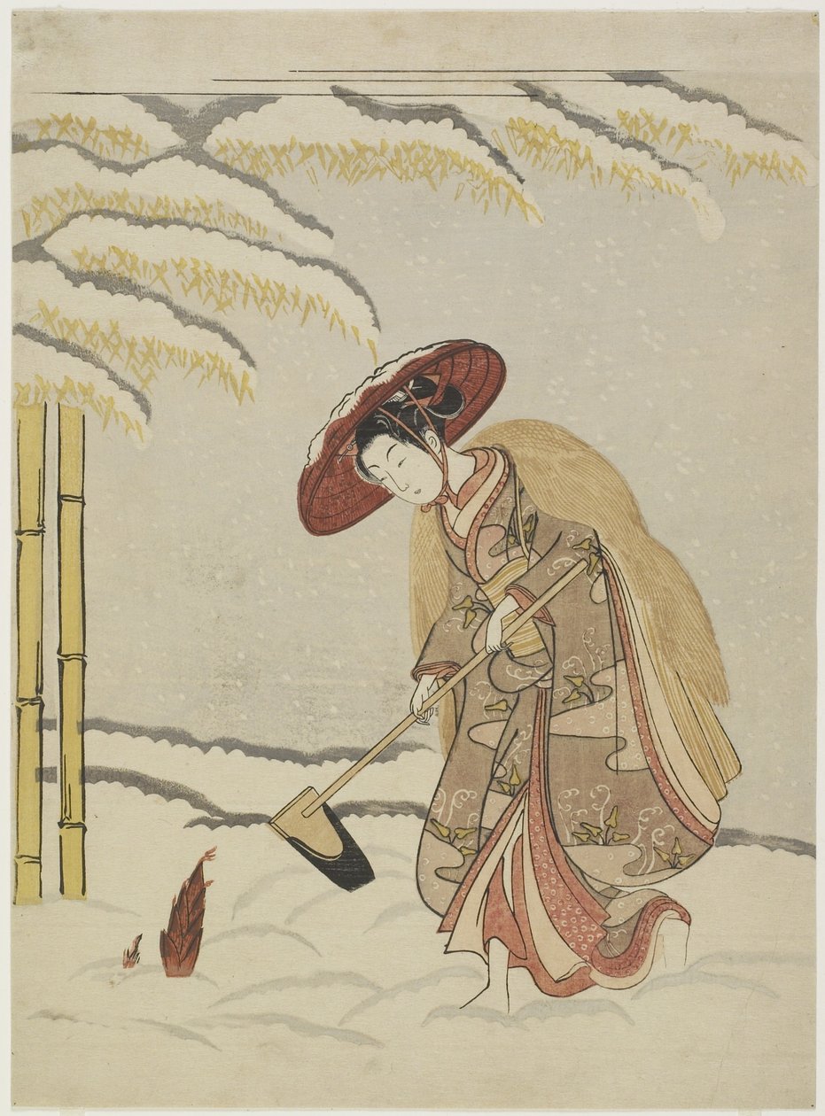 Mitate of Meng Zong, en av de tjuefire paragonene for filial fromhet, etter 1765 av Suzuki Harunobu
