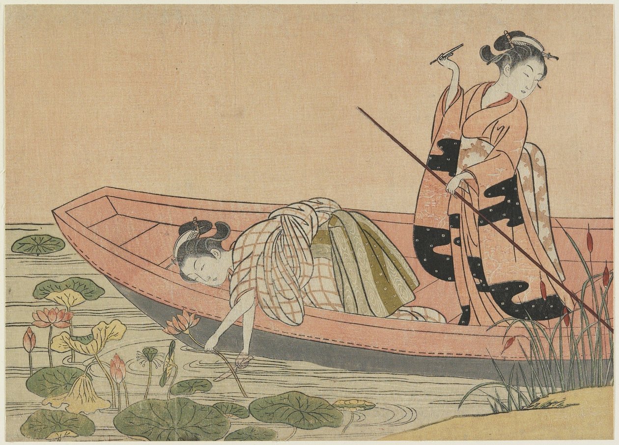 Mitate of Zhou Maoshu, etter 1765 (farget treblokktrykk) av Suzuki Harunobu