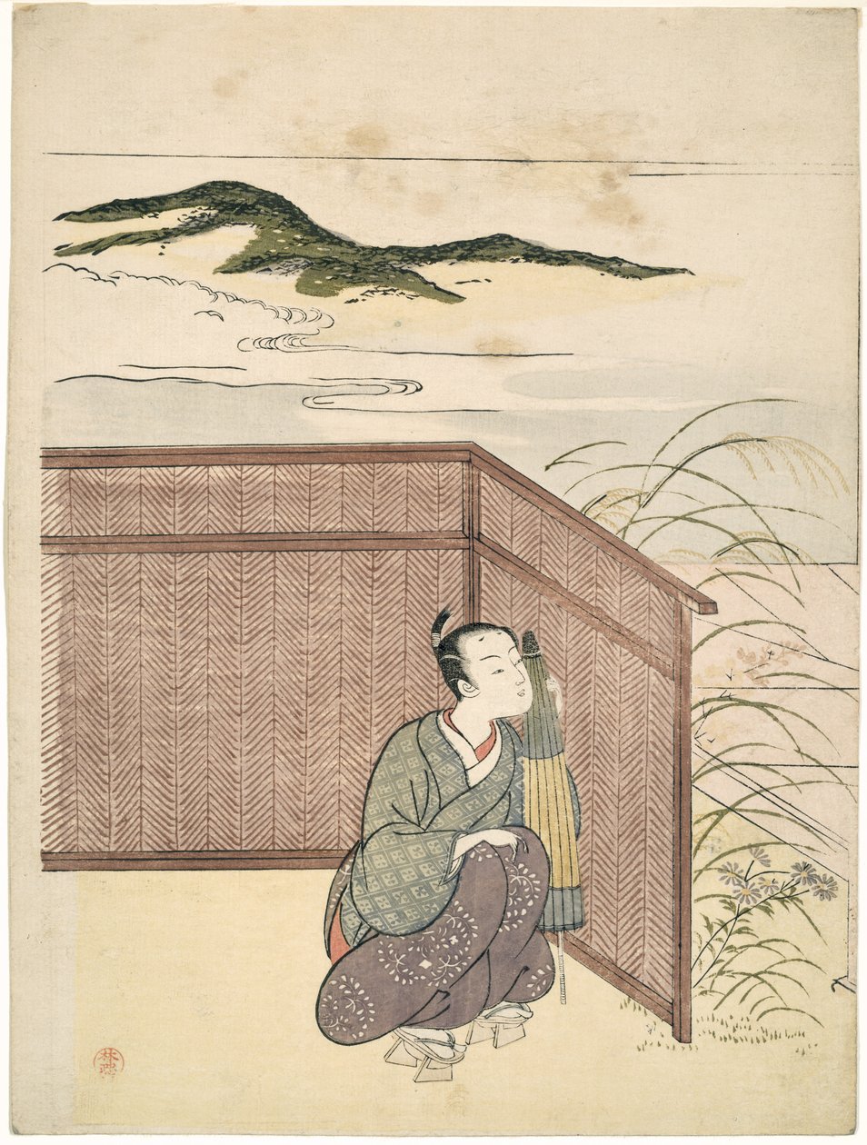 Parodi på Kawachi-goe fra "Tales of Ise", 1765 av Suzuki Harunobu