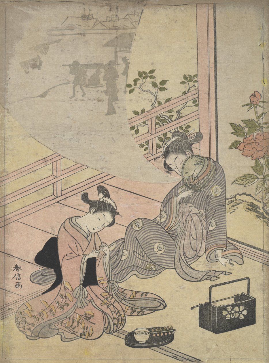 Parodi på historien om den unge mannen Lu: Courtesan Dreaming, 1700-tallet., 1700-tallet. av Suzuki Harunobu