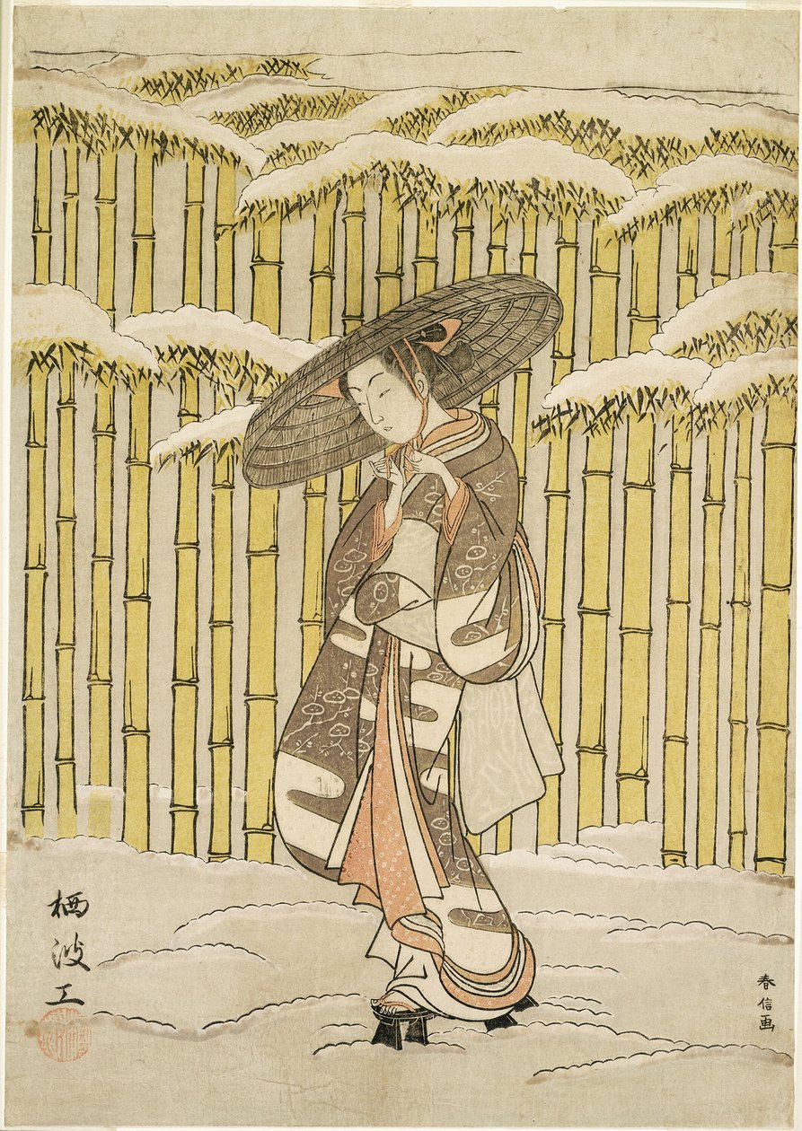 Passerer Bamboo Grove av Suzuki Harunobu
