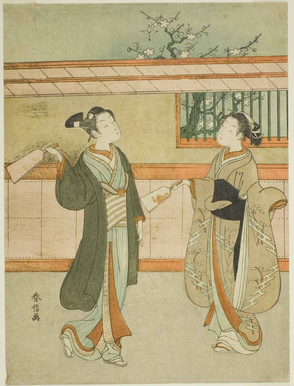 Spiller Battledore og Shuttlecock av Suzuki Harunobu