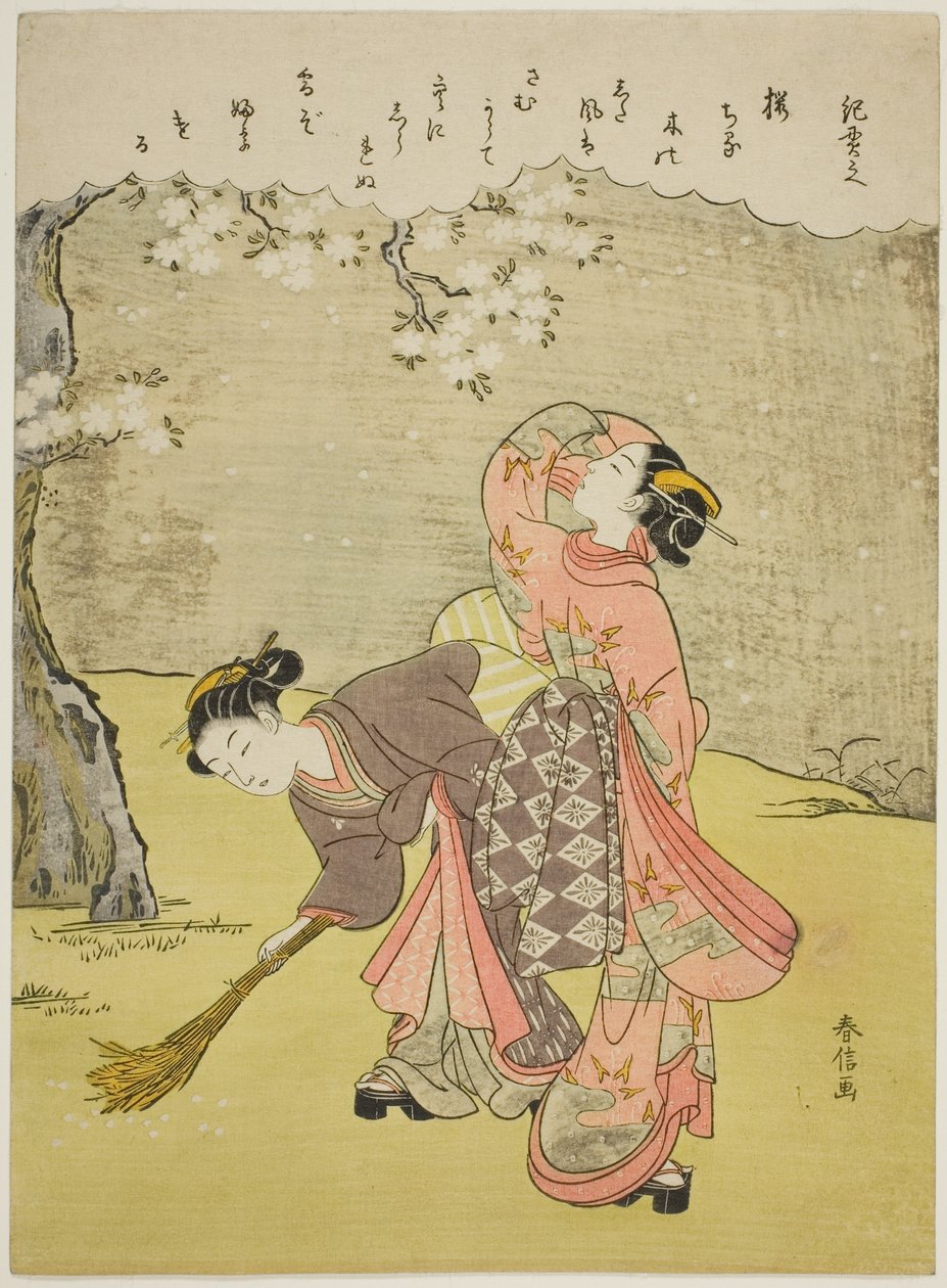 Dikt av Ki no Tsurayuki, fra en serie uten tittel med trettiseks udødelige poeter av Suzuki Harunobu