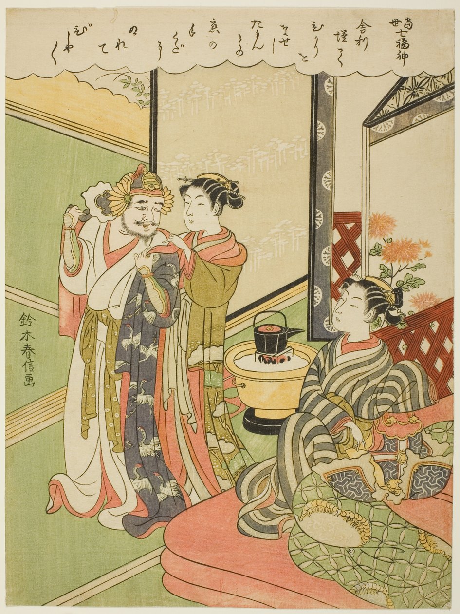 Tamonten, fra serien "The Seven Gods of Good Luck in Modern Life (Tosei Shichi Fukujin)" av Suzuki Harunobu