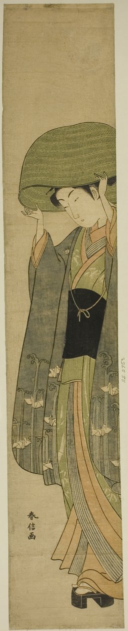 Basket Hat av Suzuki Harunobu