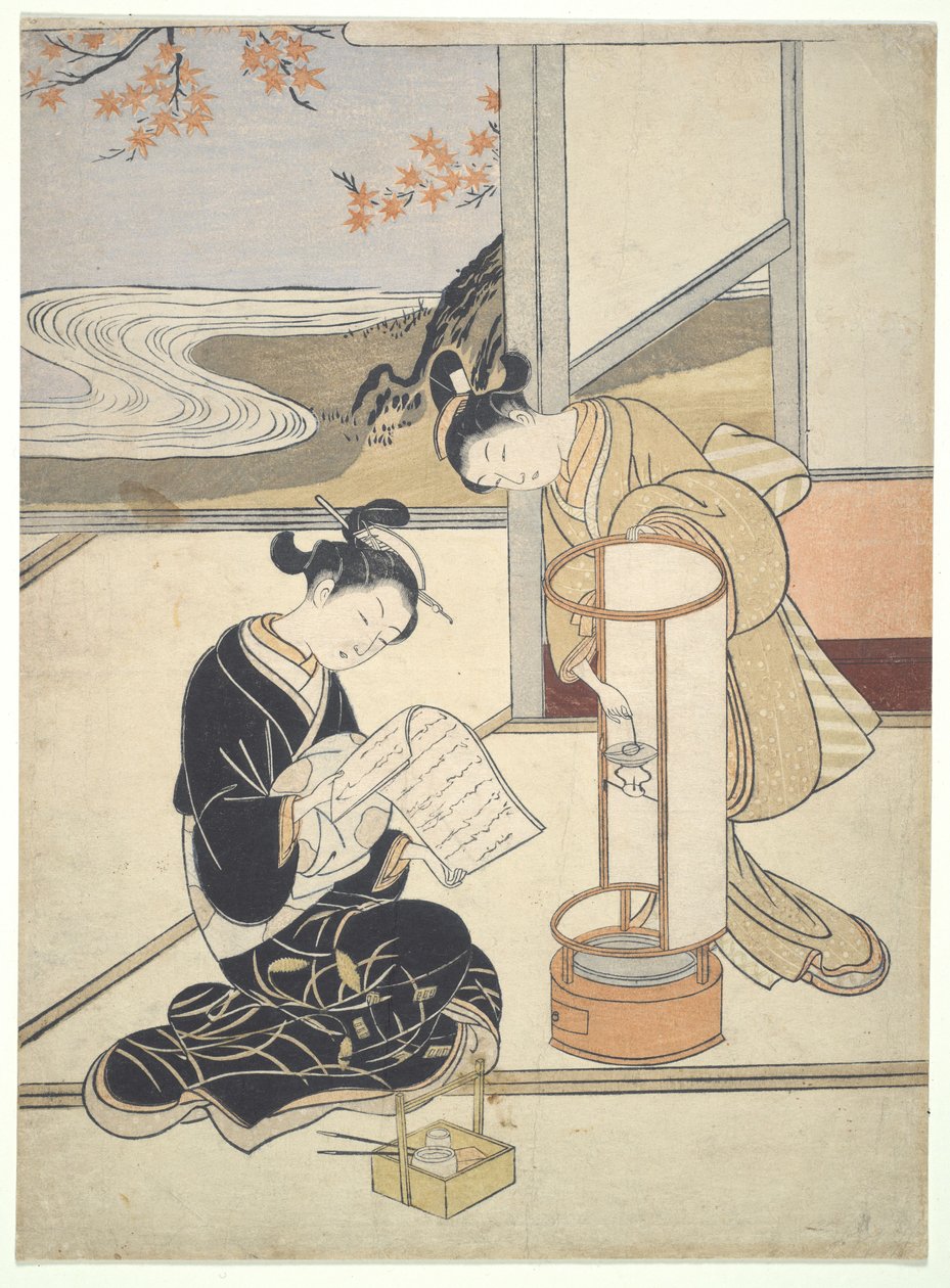 Kveldslyset ved Andon: Zashiki Hakkei av Suzuki Harunobu