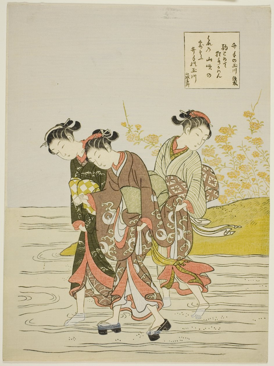 The Jewel River at Ide (Ide no Tamagawa), fra en serie uten tittel med Six Jewel Rivers av Suzuki Harunobu