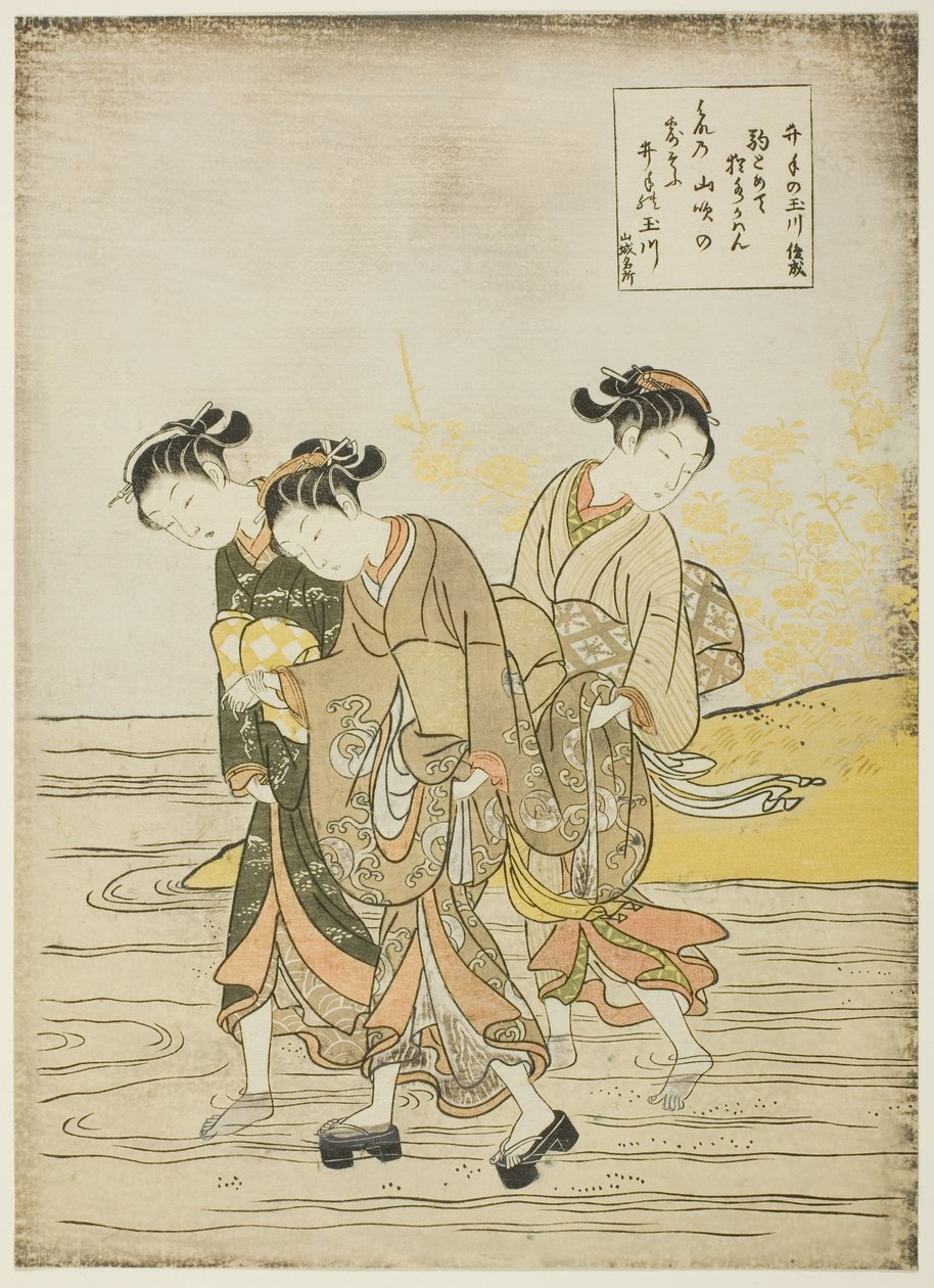 The Jewel River at Ide (Ide no Tamagawa), fra en serie uten tittel med Six Jewel Rivers av Suzuki Harunobu