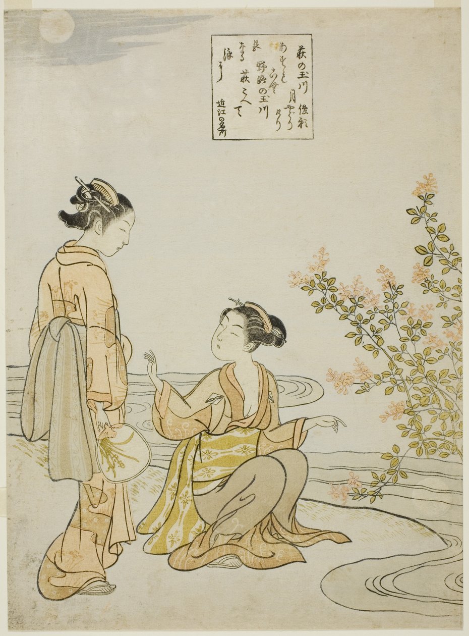 The Jewel River of Bush Clovers (Hagi no Tamagawa), fra en serie uten tittel med Six Jewel Rivers av Suzuki Harunobu