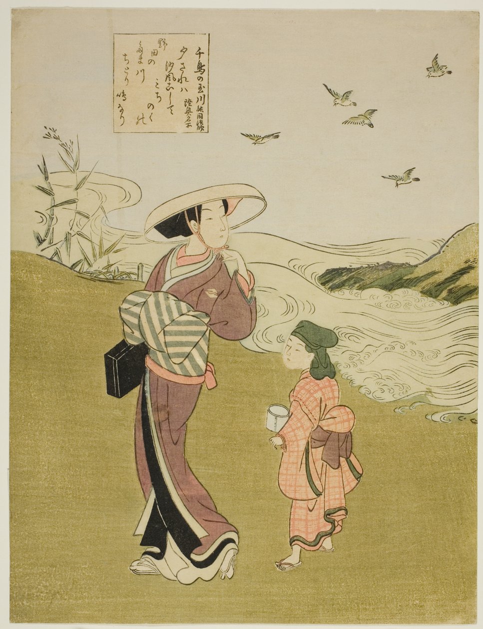 The Jewel River of Plovers (Chidori no Tamagawa), fra en serie uten tittel med Six Jewel Rivers av Suzuki Harunobu