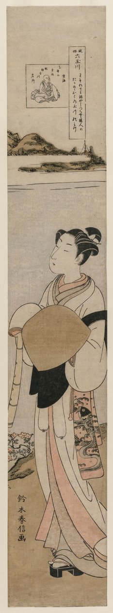 Presten Kukai ved Tama-elven ved Koya-fjellet... sent på 1760-tallet. av Suzuki Harunobu