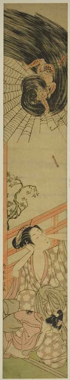 The Smitten Thunder God leverer et kjærlighetsbrev til en kurtisane av Suzuki Harunobu