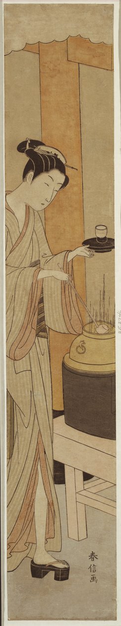 Servitrisen Osen fra Kagiya Teahouse av Suzuki Harunobu