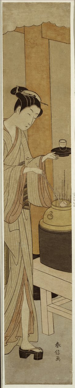 Servitrisen Osen fra Kagiya Teahouse, ca. 1769-70 av Suzuki Harunobu