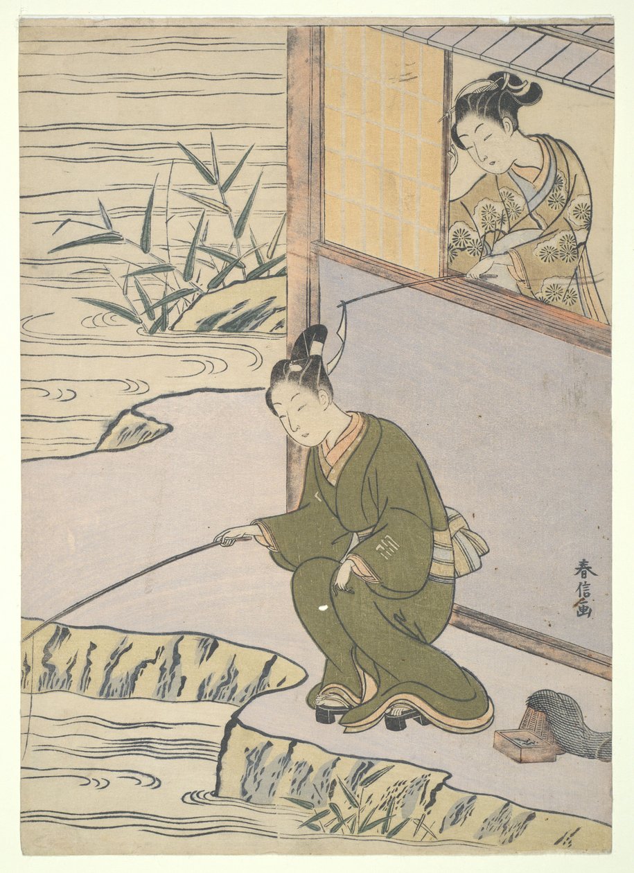 Å kile fiskeren av Suzuki Harunobu