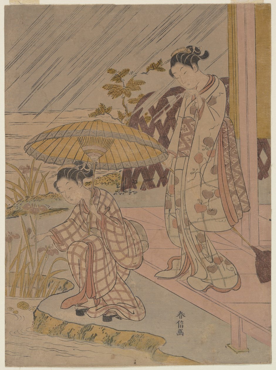 Iris i regnet av Suzuki Harunobu