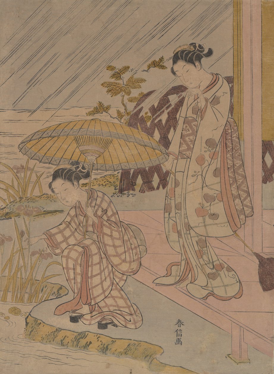 Ser på Iris i regnet, 1764-70., 1764-70. av Suzuki Harunobu