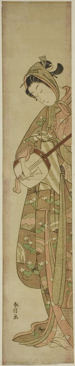 Kvinne som spiller Shamisen av Suzuki Harunobu