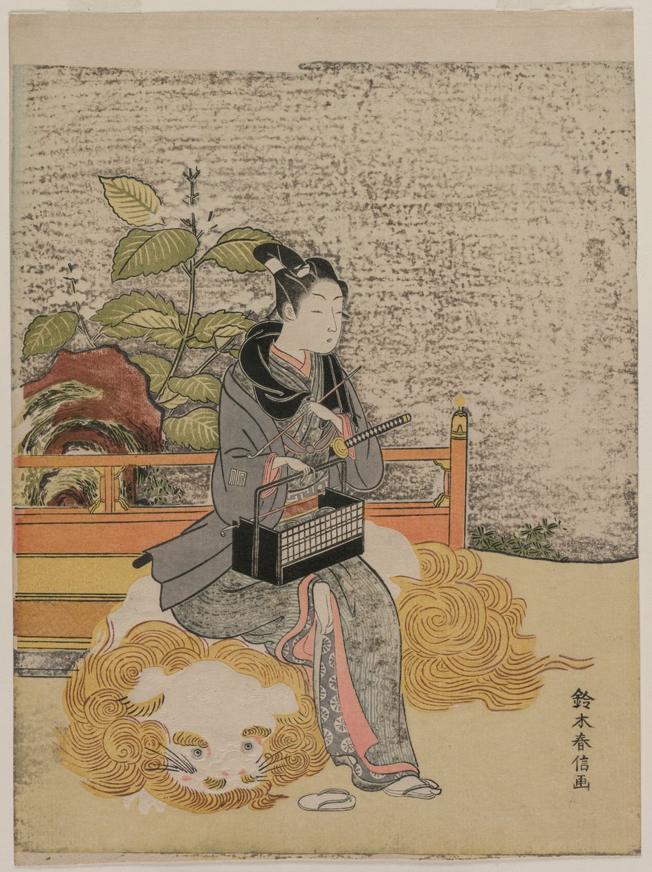 Ungdom som stand-in Monju av Suzuki Harunobu