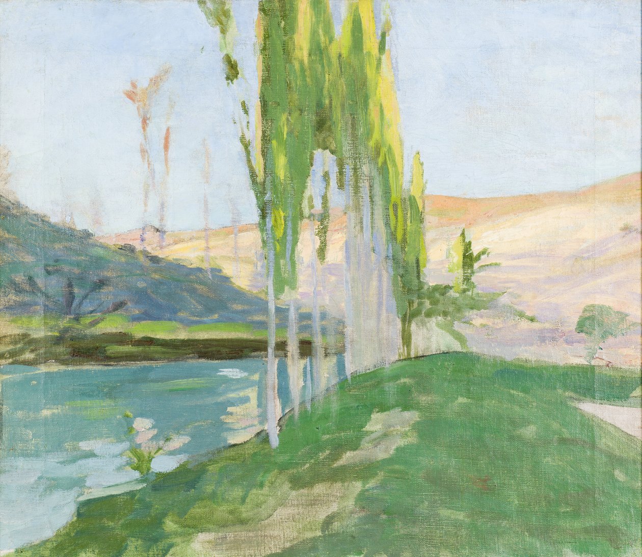 Popler som vokser nær et vassdrag av Sven Richard Bergh