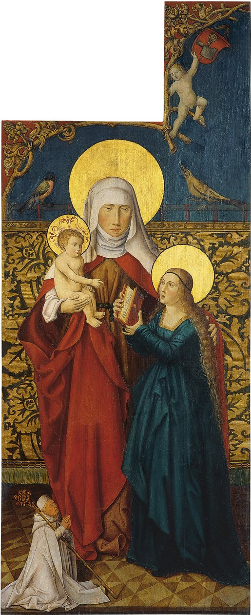 Saint Anne med jomfruen, barnet og en giver av Swabian master