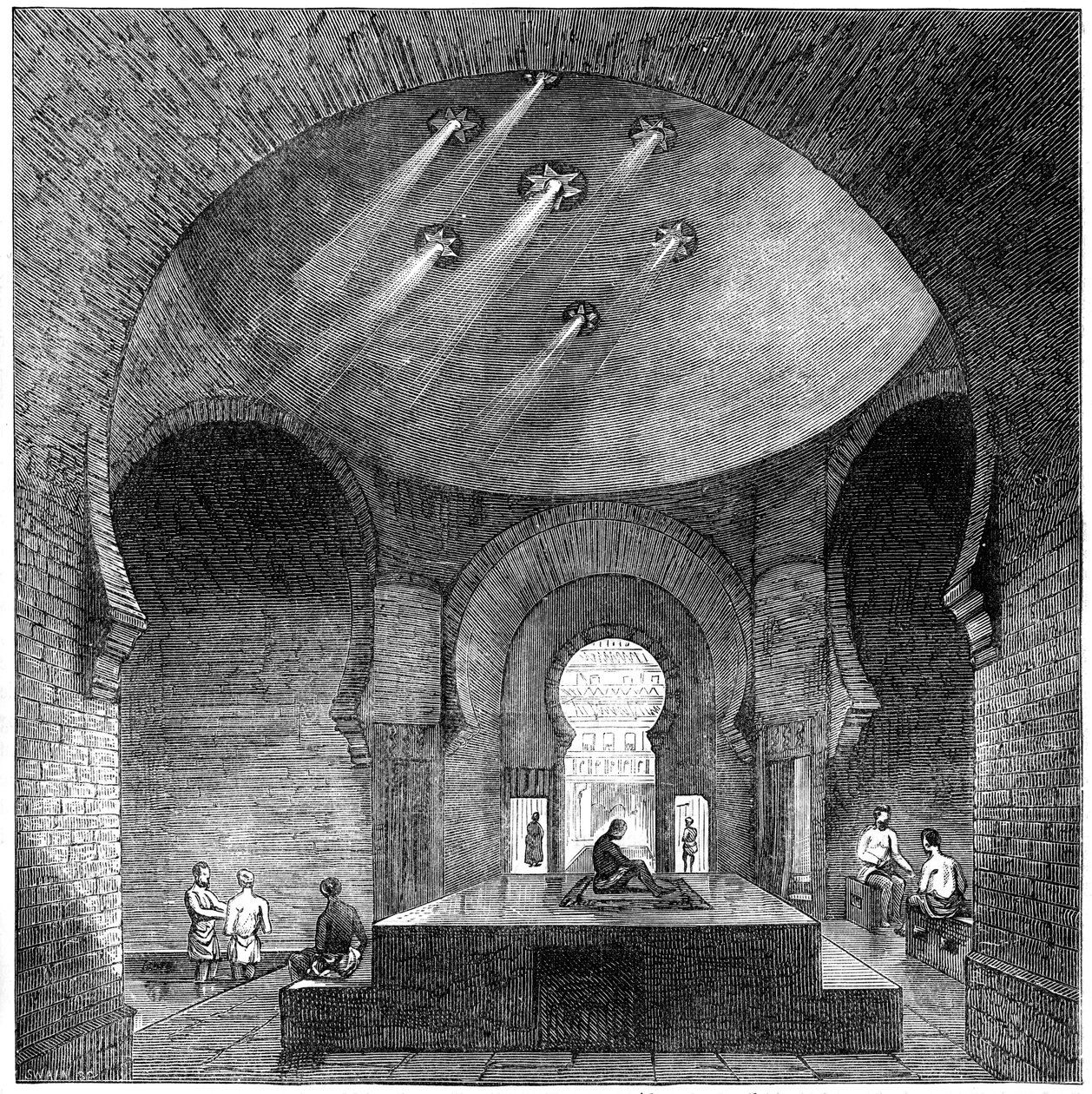 Et tyrkisk bad i Jermyn Street, London, 1891. av Swain