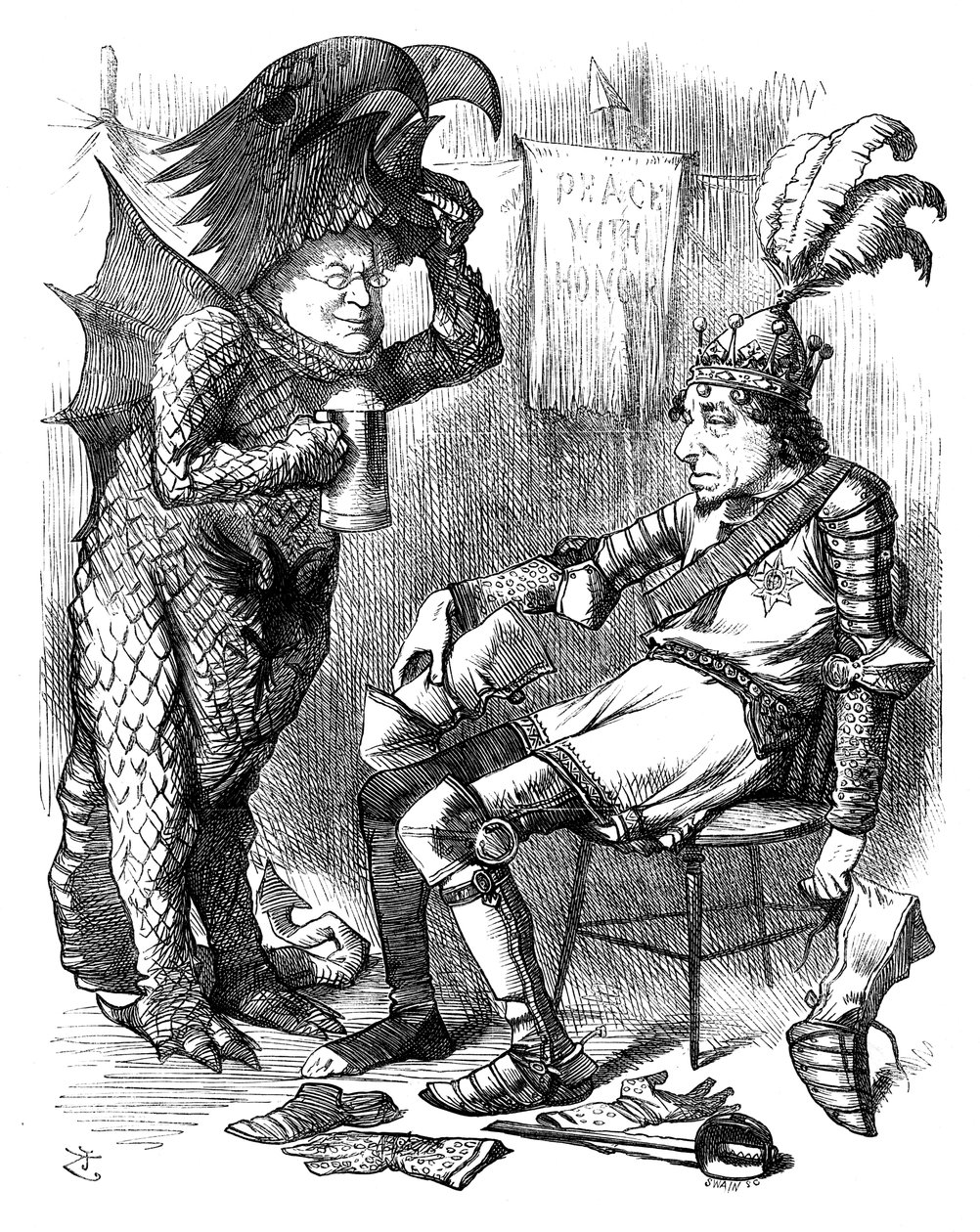 St George og dragen etter forestillingen, 1878. av Swain