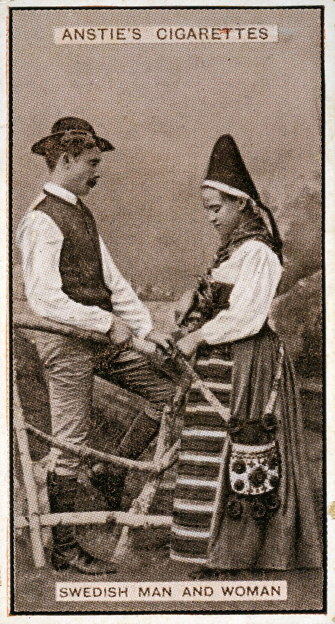 Svensk mann og kvinne, fra et fotografi fra slutten av 1800-tallet av Swedish Photographer