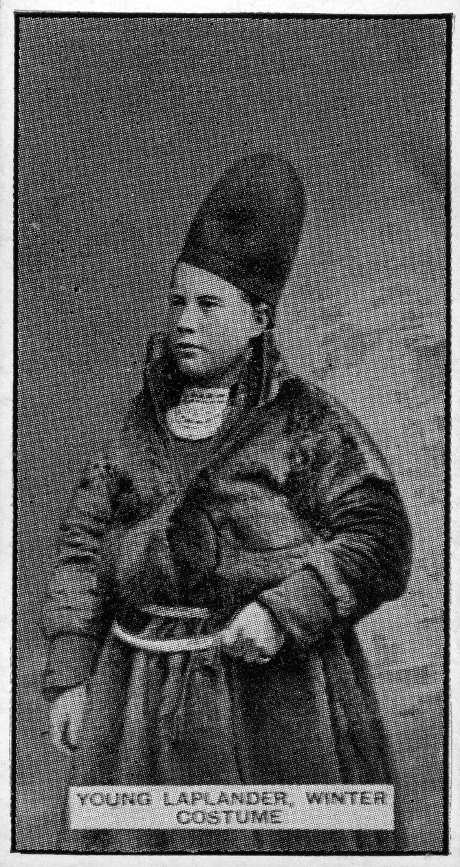 Ung Laplander i vinterdrakt, etter et fotografi fra slutten av 1800-tallet av Swedish Photographer