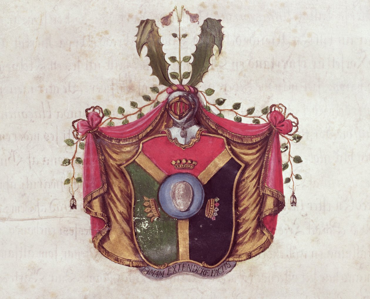 Våpenskjold fra familien Linnaeus (gouache og wc på papir) av Swedish School