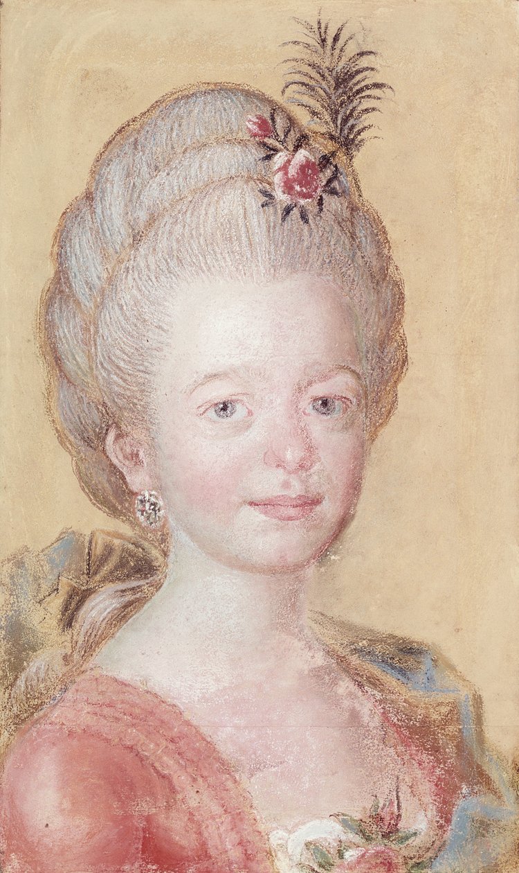 Portrett av datteren til Carl Linnaeus (1707-78) (pastell på papir) av Swedish School