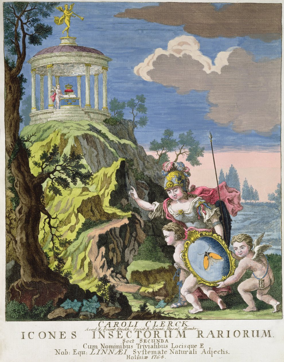 Frontispice of Icons Insects Rariorum av C. Clerck, Sverige, 1764 av Swedish School